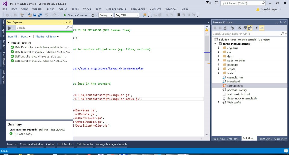 Setting up an environment for AngularJS testing in Visual Studio ...