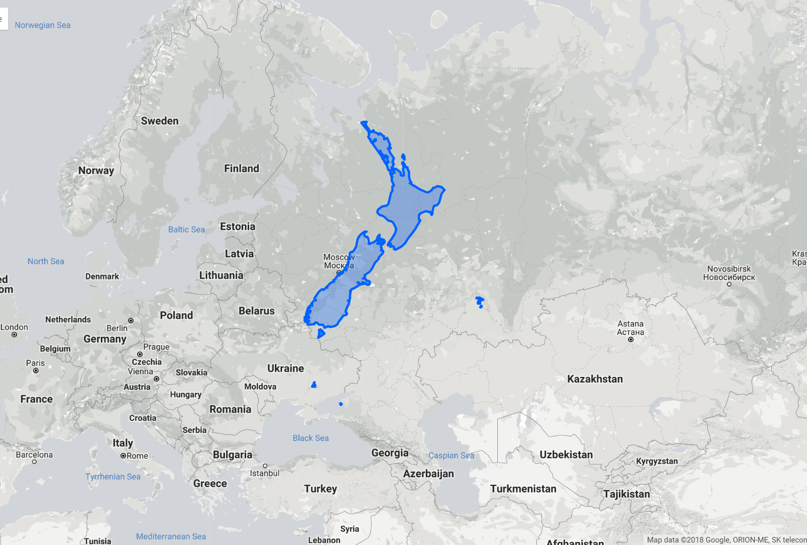 The true size of New Zealand